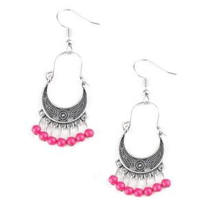 Paparazzi Hopelessly Houston - Pink Earrings